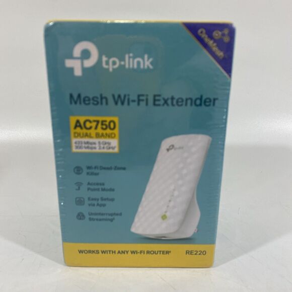 TP-LINK AC750 Dual Band 433 Mbps Mesh WiFi Range Extender Works W/ Any Router - Picture 1 of 7